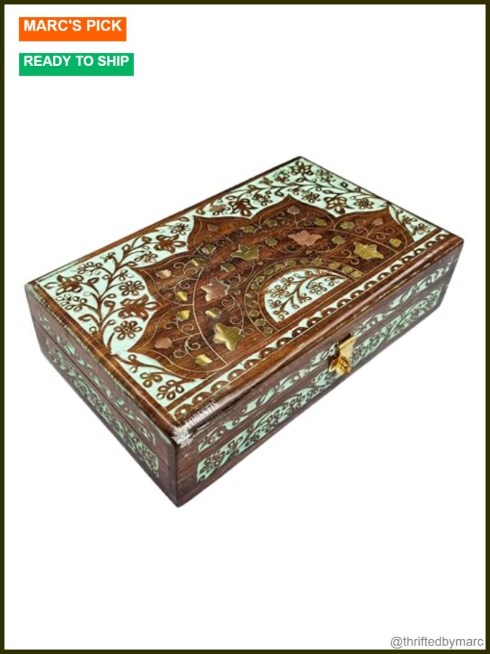 Handcrafted Rosewood Jewelry Box Sheesham Wood Carved Organizer Keepsake